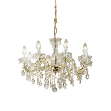 Lustr Kolarz (960.810+5) LU VALERIE, Mosazný, lesklý 15 flg., E14, 40W, IP20, D 75cm, LH 55cm, H 75-120cm