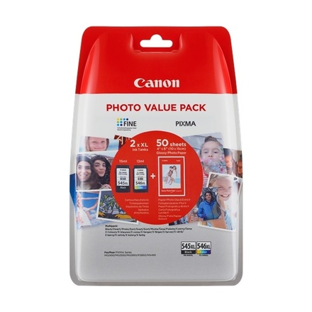 Inkoustová náplň Canon PG-545XL/ CL-546XL PHOTO VALUE Pack, CMYK originální