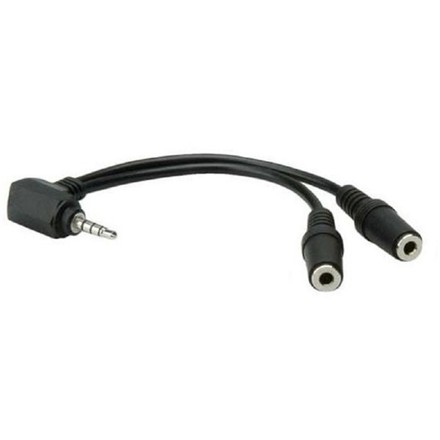 Redukční kabel AQ 3, 5 mm jack / 2x 3, 5 mm jack (mikrofon + sluchátka) 15 cm (CV28001)