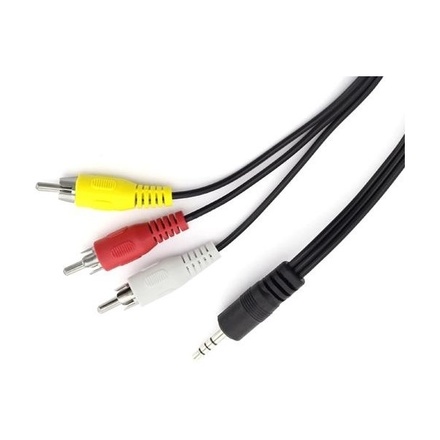 Redukční kabel AQ jack 3, 5 mm na 3× CINCH, 1, 5 m - černá (CV26015)