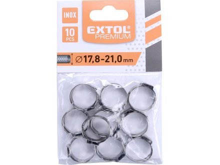 Hadicová spona Extol Premium (8865178) spona na hadici, 10ks, Ř21mm, INOX   Extol Premium (1)