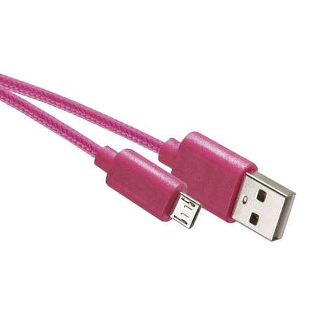 USB kabel 2.0 A/M - micro B/M 1m - růžový Emos SM7006P USB 2.0 A/M - micro B/M, 1m, růžový