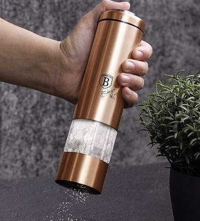 Mlýnek na sůl a pepř Berlingerhaus BH-1905 elektrický sada 2 ks Rosegold Metallic Line (4)