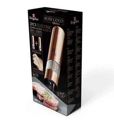 Mlýnek na sůl a pepř Berlingerhaus BH-1905 elektrický sada 2 ks Rosegold Metallic Line (5)