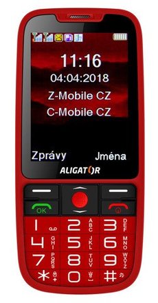 Mobilní telefon pro seniory Aligator A890 Red