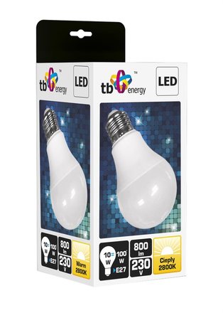 LED žárovka TB Energy LED E27,230V,10W, Teplá bílá 1ks