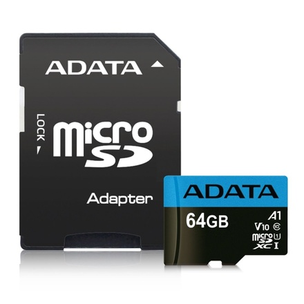 Paměťová karta ADATA Micro SDXC 64GB U1 AUSDX64GUICL10A1-RA1