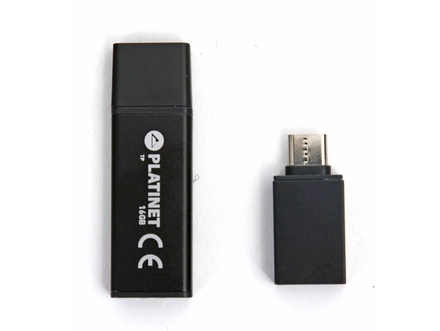 USB Flash disk Platinet PMFEC16B X-DEPO adapt. USB-C - 16 GB černá
