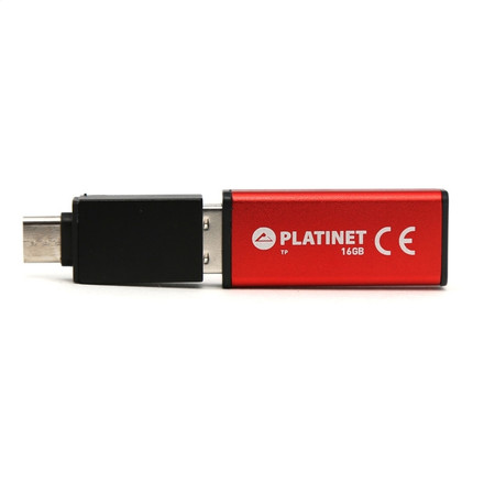 USB Flash disk Platinet PMFEC16R X-DEPO adapt. USB-C - 16 GB červená (poslední kus)