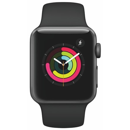 Chytré hodinky Apple Watch Series 3 GPS, 38mm Space Grey Aluminium Case with Black Sport Band