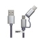 USB kabel GET 2v1, USB/ micro USB, USB-C - stříbrný (84000425) (1)