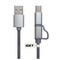 USB kabel GET 2v1, USB/ micro USB, USB-C - stříbrný (84000425) (2)