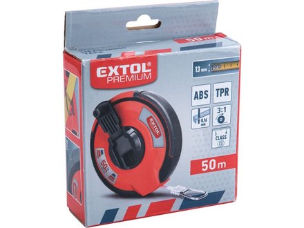 Měřící pásmo Extol Premium (8821095) ocelové, 50m,š. pásku 13mm