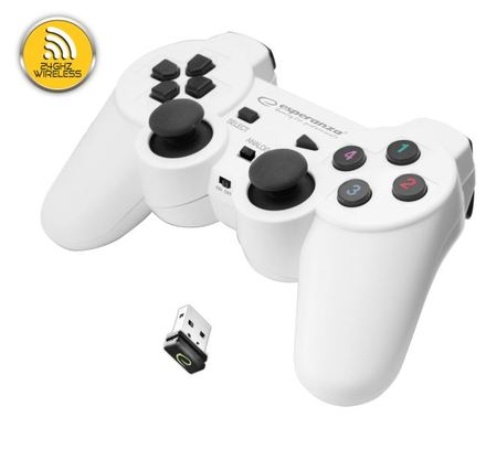Gamepad Esperanza EGG108W Gladiator pro PC/ PS3 - bílý (rozbaleno)