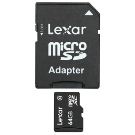 MikroSDHC paměť karta Lexar 64GB microSDHC s adaptérem (Class 10)