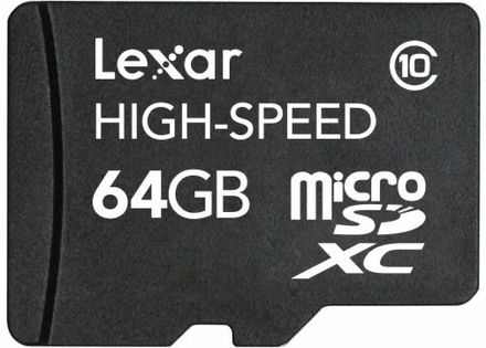 MikroSDXC paměťová karta Lexar 64GB microSDXC bez adaptéru (Class 10)