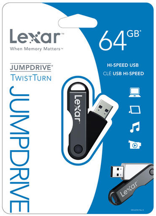 USB flash disk Lexar USB 64GB JumpDrive Twist Turn černá