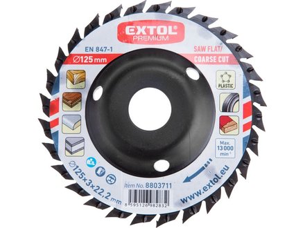 Kotouč na dřevo Extol Premium (8803711) 125x3x22,2mm, hrubý sek (3)