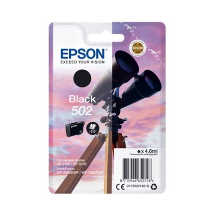 Inkoustová náplň Epson singlepack,Black 502,Ink,standard