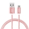 USB kabel GND MICUSB100MM09 USB / micro USB, opletený, 1m, růžový (1)