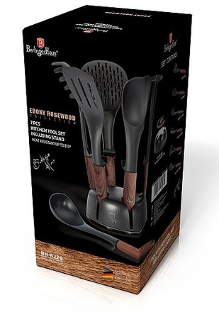 Kuchyňské náčiní Berlingerhaus BH-6229 ve stojanu sada 7 ks Ebony Line Rosewood (1)