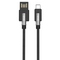 USB kabel GND USB / USB-C, 1m, opletený - černý (USBAC100MM19) (1)