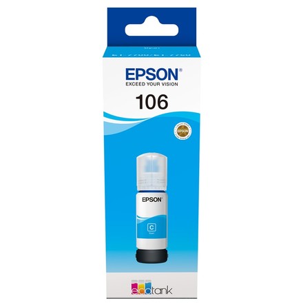 Inkoustová náplň Epson EcoTank 106, 70 ml, originální - modrá