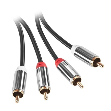 AV kabel Kabel GoGEN 2x Cinch / 2x Cinch, 5m, pozlacené konektory černý