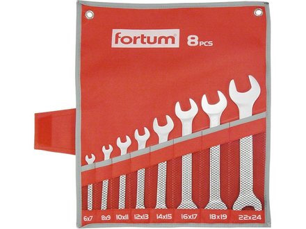 Sada klíčů Fortum (4730104) klíče ploché, sada 8ks, 6-24mm, 61CrV5