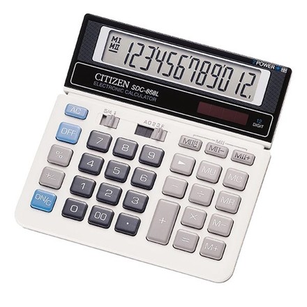 Kalkulačka Citizen SDC868L, černo-bílá, stolní, dvanáctimístná