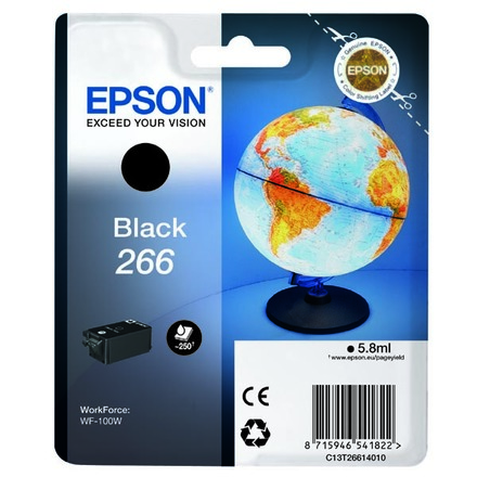 Inkoustová náplň Epson originální ink C13T26614010, 266, black, 5, 8ml, Epson WF-100W