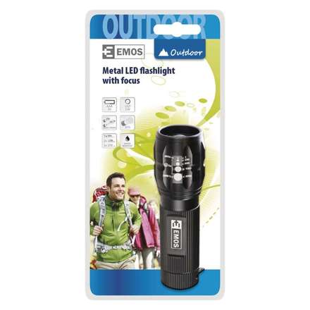Ruční LED svítilna Emos P3830 CREE LED ruční kovová svítilna, 180 lm, 3x AAA, fokus (1)