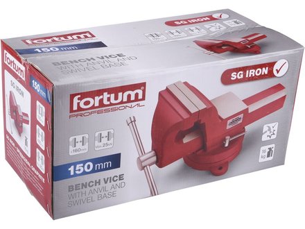 Svěrák Fortum (4752624) svěrák otočný s kovadlinou, 150mm, SG Iron (1)