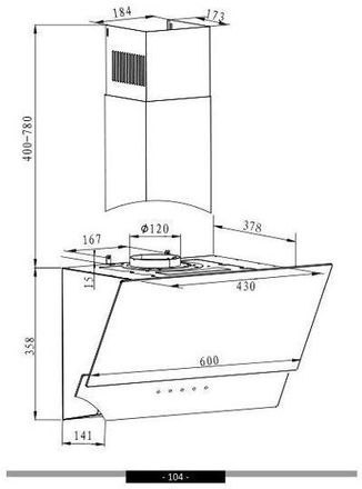 Komínový odsavač par Amica SKZ 65 BW (2)