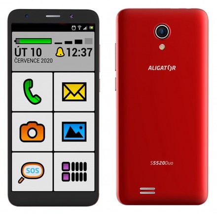 Mobilní telefon pro seniory Aligator S5520 Duo 16GB SENIOR Red