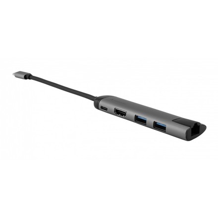 USB Hub Verbatim USB-C/ 2xUSB 3.0, HDMI, RJ45 - šedý