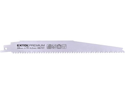 Plátek do pily ocasky Extol Premium (8806301) plátek do pily ocasky s SK zuby, 228x24x1,25mm