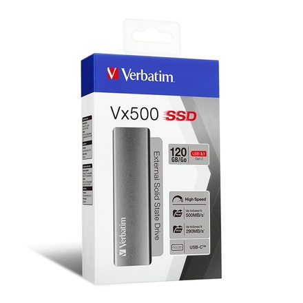 Externí pevný SSD disk Verbatim Vx500 120GB - stříbrný (47441) (2)