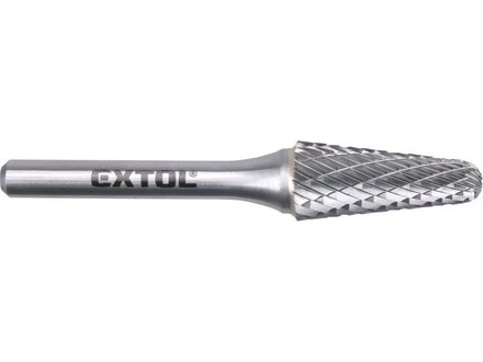 Fréza Extol Industrial (8703785) fréza karbidová, konická zakulacená (R 3mm), pr.12x28mm/stopka 6mm,sek střední(double-cut)