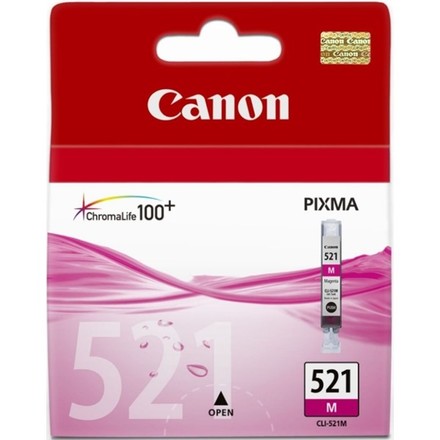 Inkoustová náplň Canon CLI-521M, 510 stran originální - růžová