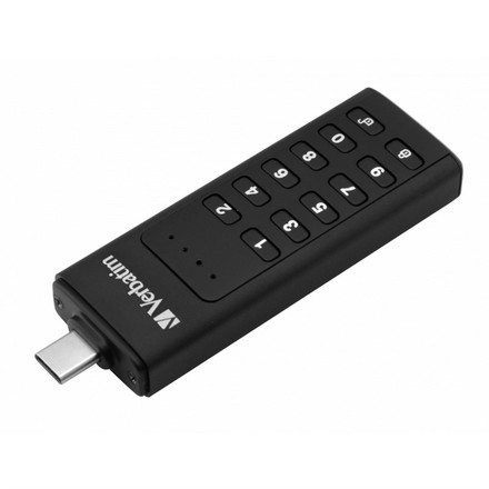 USB Flash disk Verbatim Keypad Secure, 128GB, USB-C - černý (49432)