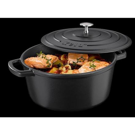 Pekáč Kela (KL-12472) litinový s poklicí CALIDO 26 cm černá (1)