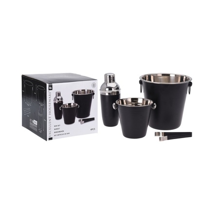 Barmanská sada Excellent (KO-A12405600) 4 ks nerez černá