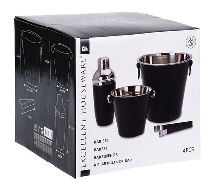 Barmanská sada Excellent (KO-A12405600) 4 ks nerez černá (1)