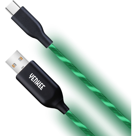 USB kabel Yenkee YCU 341 GN LED USB C kabel / 1m