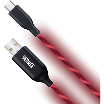 USB kabel Yenkee YCU 341 RD LED USB C kabel / 1m