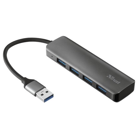 USB Hub Trust Halyx USB/ 4x USB 3.2 - stříbrný