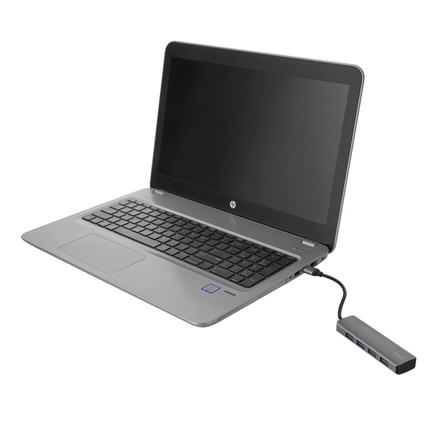 USB Hub Trust Halyx USB/ 4x USB 3.2 - stříbrný (3)