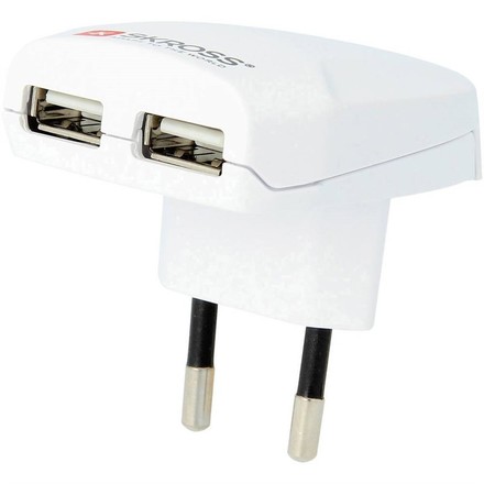 Cestovní adaptér Skross pro použití v Evropě pro 2 USB