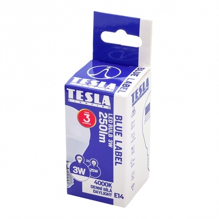 LED žárovka Tesla klasik mini, 3W, E14, neutrální bílá (3)